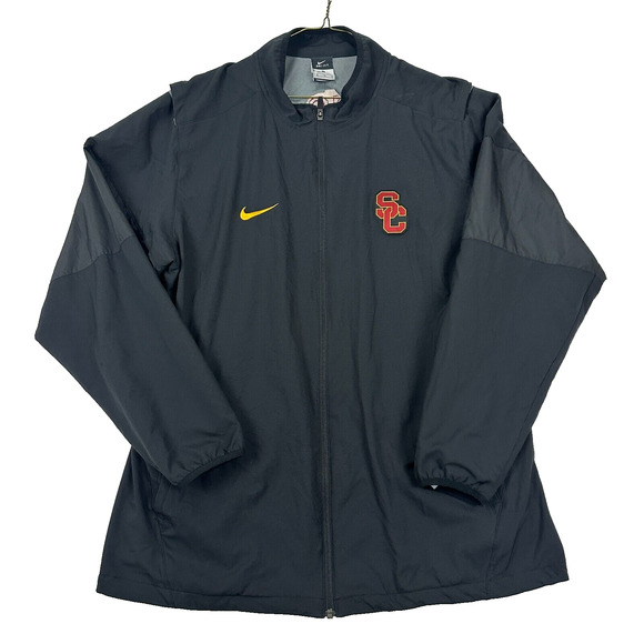 USC Trojans Nike Dri Fit Football Jacket Men Sze XL Black Team